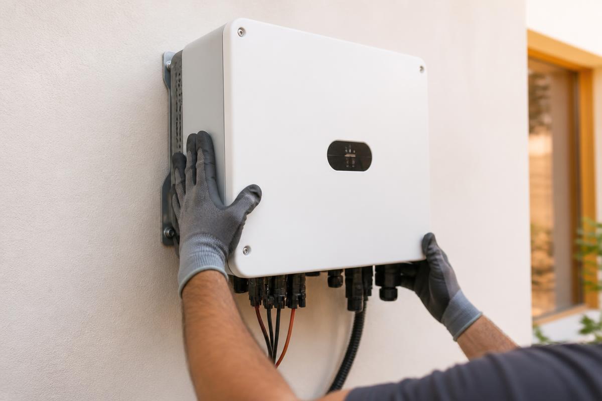 A JetFlo Volt inverter being mounted